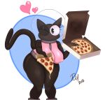  &lt;3 2018 absurd_res anthro astronaut big_breasts big_butt biped black_ears black_fur black_tail breasts butt domestic_cat eyelashes felid feline felis female food fur grey_eyes hi_res holding_food holding_object huge_butt long_tail mammal nipple_outline one_eye_closed pizza redmoon83 signature simple_background solo space_helmet thick_thighs wink 
