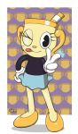 absurd_res animate_inanimate clothing cuphead_(game) female hi_res ms._chalice redmoon83 skirt video_games 