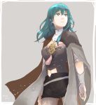  1girl armor blue_eyes blue_hair byleth cape fire_emblem fire_emblem:_fuukasetsugetsu hair_ornament long_hair looking_at_viewer nintendo robaco simple_background solo upper_body white_background 