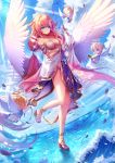  angel bloomers cleavage eile_(esspril) feet king&#039;s_raid no_bra pantsu see_through wet wings 