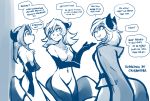  2019 against_wall annoyed anthro breasts canid canine cape casual_nudity chest_tuft clothed clothing dialogue english_text featureless_breasts featureless_crotch female fox gloves_(marking) group hi_res keidran laura_(twokinds) leaning leaning_back mammal markings monochrome navel nervous nude simple_background sketch small_breasts smile socks_(marking) text tom_fischbach tuft twokinds webcomic white_background 