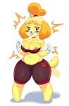  2018 3_toes 5_fingers absurd_res alternate_costume animal_crossing areola areola_slip breasts camel_toe canid canine canis clothed clothing digital_media_(artwork) domestic_dog female hi_res isabelle_(animal_crossing) looking_at_viewer mammal navel nintendo nipple_outline pose shih_tzu simple_background skimpy slightly_chubby smile solo standing super_smash_bros._ultimate thick_thighs tight_clothing toes toy_dog video_games wetwasabi white_background 