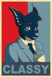  alcohol beverage clothing design dunnowhattowrite hi_res necktie obamicon pasterz pokefox print suit whiskey 