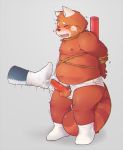  2017 ailurid anthro balls belly blush bound clothing crying cum ejaculation erection eyes_closed feet humanoid_hands humanoid_penis male mammal moobs navel nipples overweight overweight_male penis red_panda rope tanno_maru tears underwear 