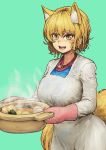  :d absurd_res animal_humanoid blonde_hair canid canid_humanoid canine canine_humanoid chanta clothed clothing female food fox_humanoid hair hi_res holding_object humanoid inner_ear_fluff mammal open_mouth oven_mitts ran_yakumo short_hair slit_pupils solo teeth tongue touhou video_games yellow_eyes 