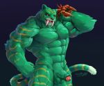  2019 abs absurd_res anthro battle_cat biceps digital_media_(artwork) felid fur green_fur hi_res humanoid_penis male mammal masters_of_the_universe muscular muscular_male pantherine pecs penis solo waddledox 