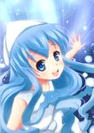  bad_id bad_pixiv_id blue_eyes blue_hair dress hat ikamusume long_hair shinryaku!_ikamusume solo tentacle_hair torotoro 