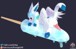  2019 balls blush eeveelution food glaceon hi_res male neroj nintendo paws penis pok&eacute;mon pok&eacute;mon_(species) popsicle scarf senz video_games wet wings 