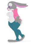  anthro belly big_belly breasts butt butt_expansion digestion digital_media_(artwork) disney expansion female growth heartman98 hi_res judy_hopps lagomorph leporid mammal rabbit text thick_thighs weight_gain zootopia 