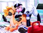  2019 absurd_res digital_media_(artwork) duo earth_pony english_text equid equine eyes_closed fan_character feral hi_res horse inside kiva_(amazon) machine mammal mouth_hold my_little_pony pony replica_(artist) reppy robot text toolbox 