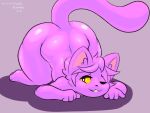  anthro ass_up felid feline female fluffyfrumples looking_at_viewer mammal nude one_eye_closed slightly_chubby smile solo thick_thighs 