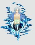  1girl blue_eyes blue_hair commentary_request gaa_(butsugen) ima_soko_ni_iru_boku jewelry lala-ru long_hair necklace pantyhose solo water 