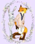  2019 absurd_res anthro atlantica0208 canid canine clothed clothing digital_media_(artwork) disney female fox fur green_eyes hi_res judy_hopps lagomorph leporid male mammal nick_wilde purple_eyes rabbit simple_background zootopia 