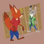  1:1 2019 anthro canid canine clothing disney female fox fur hi_res johnmigleart judy_hopps lagomorph leporid male mammal nick_wilde rabbit simple_background zootopia 