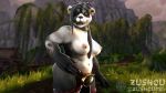  16:9 3d_(artwork) blizzard_entertainment breasts digital_media_(artwork) ear_piercing ear_ring female hi_res mammal nipple_piercing nipples pandaren piercing pinup pose solo ursid video_games warcraft zushou 