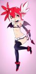  2019 animal_humanoid armwear bat_wings blush bottomwear breasts cephalopod cephalopod_humanoid clothed clothing crossover demon digital_media_(artwork) disgaea ear_piercing ear_ring elbow_gloves etna female gloves hair hi_res holding_tail humanoid legwear looking_at_viewer marine marine_humanoid membranous_wings mollusk mollusk_humanoid navel nintendo octarian octoling open_mouth piercing pose raised_leg red_eyes red_hair rsin short_hair skimpy skirt small_breasts solo spade_tail splatoon standing tentacle_hair tentacles thigh_highs video_games wings 