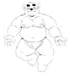  2019 anthro belly black_nose clothing cute_fangs fundoshi hi_res humanoid_hands japanese_clothing jumperbear male mammal moobs navel nipples overweight overweight_male simple_background solo underwear ursid white_background 