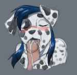  blue_hair canid canine canis cum cumshot dalmatian disembodied_penis domestic_dog ejaculation espent hair humanoid_penis licking male mammal oral orgasm penile penis penis_lick sex tongue tongue_out 