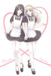  anna_riddle black_hair breasts closed_mouth commentary_request long_hair looking_at_viewer maid multiple_girls shi_ga_futari_wo_wakatsu_made smile thighhighs touyama_haruka 