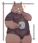  2016 anthro belly blush bulge clothing hi_res humanoid_hands male mammal overweight overweight_male quanjiang shirt solo suid suina sus_(pig) topwear underwear wild_boar 