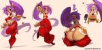  big_butt blue_eyes breasts butt capcom cleavage clothed clothing genie hair hi_res humanoid kanel mammal not_furry presenting presenting_hindquarters purple_hair pussy shantae shantae_(series) video_games wayforward 