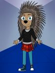  2019 anthro ash_(sing) clothed clothing crested_porcupine digital_drawing_(artwork) digital_media_(artwork) eyebrows eyelashes female hi_res hystricid illumination_entertainment mammal porcupine rodent simple_background sing_(movie) smile solo waver-ring 