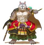  2019 abs anthro biceps canid canine canis clothing digital_media_(artwork) gindan hi_res male mammal melee_weapon muscular muscular_male pecs simple_background sword video_games weapon white_background wolf 