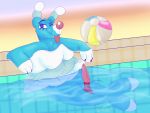  2019 4:3 brionne digital_media_(artwork) erection eyelashes feral girly hi_res looking_at_viewer male mammal marine nintendo nude oliverwilder_(artist) penis pinniped pok&eacute;mon pok&eacute;mon_(species) simple_background smile solo tongue tongue_out video_games 