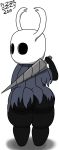  2019 ambiguous_gender anthro arthropod big_butt butt hi_res hollow_knight insect looking_at_viewer looking_back male melee_weapon pizzaozzy_(artist) protagonist_(hollow_knight) solo sword vessel_(species) video_games weapon 