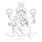  2019 4_breasts asian_mythology big_breasts bowsette_meme breasts clothing crown deity demi_god female hair hindu hindu_mythology huge_breasts human mammal mario_bros multi_arm multi_breast multi_limb mythology nintendo nude princess princess_peach religion royalty sketch solo stann_co super_crown unfinished video_games 