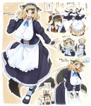  4girls blonde_hair brown_eyes brown_hair furry highres kame_(3t) maid multiple_girls 