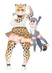  absurd_res age_difference amber_eyes animal_humanoid asian_small-clawed_otter_(kemono_friends) biceps big_breasts big_nipples black_spots blonde_hair blush bottomwear bow_tie breasts butt_from_the_front camel_toe clothing dipstick_ears ear_tuft eyebrow_through_hair eyebrows eyelashes felid felid_humanoid female flat_chested flexing footwear fur fur_collar grey_clothing grey_hair hair hi_res humanoid jaguar_(kemono_friends) jaguar_humanoid kemono_friends legwear light_skin lutrine mammal mature_female multicolored_ears multicolored_fur multicolored_hair mustelid mustelid_humanoid namu_gunsou nipple_outline nipples older_female otter_humanoid pantherine pantherine_humanoid pattern_clothing plump_camel_toe shoes simple_background skirt smile spots spotted_clothing spotted_tail thick_thighs thigh_highs translucent translucent_hair tuft upskirt voluptuous white_background white_hair younger_female 