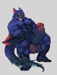  anthro avian balls big_balls big_penis capcom erection eyewear glasses hi_res huge_penis humanoid_penis male monster_hunter muscular muscular_male nargacuga nude penis precum solo tilionmaia tongue tongue_out vein video_games 