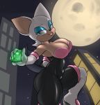  anthro big_breasts breasts chiropteran clothed clothing female hi_res mammal rouge_the_bat ruruduu smile solo sonic_(series) 