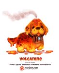  canid canine canis cryptid-creations domestic_dog lava mammal solo volcano 