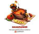  amphibian chili_pepper chips_(food) cryptid-creations food fruit pepper_(fruit) plant salamander_(amphibian) tomato 