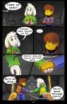  absolutedream asriel_dreemurr backpack boss_monster bovid caprine comic delta_rune dialogue hand_holding hi_res human mammal protagonist_(undertale) rock rope text undertale video_games vines 