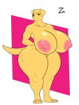  anthro big_breasts breasts canid canine canis curvaceous domestic_dog female hi_res huge_breasts huge_thighs hyper hyper_breasts looking_at_viewer mammal nipples nude overweight overweight_female pussy small_head solo standing thick_thighs zeromccall 