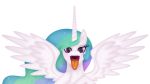  16:9 absurd_res drooling emu34b equid feathers female feral friendship_is_magic hi_res hooves horn mammal mouth_shot my_little_pony princess_celestia_(mlp) purple_eyes saliva spread_wings tongue tongue_out vector winged_unicorn wings 