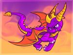  2019 4:3 claws dragon feral hi_res horn magenta7 male membranous_wings scalie solo spines spyro spyro_the_dragon video_games western_dragon wings 