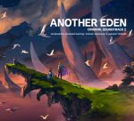  1boy 1girl album_cover altena_(another_eden) another_eden bird cape cliff cloud copyright_name cover english_text flock grass guildna_(another_eden) highres landscape ocean official_art outdoors scenery siblings sky star_(sky) starry_sky sunset water 
