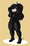  bodysuit bulge clothing female giant_panda herm hi_res intersex mammal milkandjuice rubber skinsuit solo tight_clothing ursid 