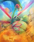  2018 3_fingers absurd_res action_pose by-nc-nd claws creative_commons dust_cloud flygon green_body hi_res iris-sempi nintendo open_mouth pok&eacute;mon pok&eacute;mon_(species) pose signature solo video_games wings 