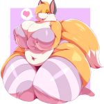  &lt;3 1:1 2018 absurd_res anthro bedroom_eyes belly big_belly big_breasts biped border bra breasts canid canine cleavage clothed clothing deep_navel digital_media_(artwork) eyes_closed female fox hair half-closed_eyes hand_on_breast hi_res holding_breast huge_breasts huge_hips huge_thighs hyper hyper_breasts hyper_thighs kneeling legwear mammal navel open_mouth open_smile overweight overweight_female panties pattern_clothing pattern_legwear seductive smile solo stockings striped_clothing striped_legwear striped_stockings stripes thick_thighs thigh_highs trinity-fate62 underwear voluptuous white_border wide_hips zera_(titsunekitsune) 