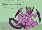  angelia_the_eldritch_horror anthro big_breasts blade_arm breasts butt claws clitoris digital_media_(artwork) eldritch english_text fangs female grin hi_res humanoid humanoid_hands looking_at_viewer magra123 masturbation monster naughty_face nipples nude open_mouth presenting pussy pussy_juice saliva simple_background sitting smile solo speech_bubble spreading tattoo teeth text thick_thighs tongue tongue_out vaginal vaginal_masturbation wide_hips 