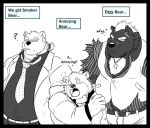  barghest cigarette clothing crying deadanthro english_text jambavan leib_(tas) male mammal necktie polar_bear slightly_chubby suit tears text tokyo_afterschool_summoners ursid ursine video_games 