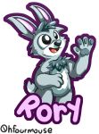  2019 alpha_channel english_text fur gesture grey_fur hair hi_res lagomorph leporid mammal ohfourmouse pawpads rabbit simple_background smile text transparent_background tuft waving 