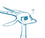  2018 ? ambiguous_gender antelope anthro blue_and_white bovid clothed clothing facial_markings fuel_(artist) fuel_(character) gazelle horn low_res mammal markings monochrome reaction_image simple_background solo sweat sweatdrop white_background 