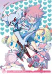  &lt;3 alien ana_(mother) blue_skin butt cute_fangs earthbound_(series) female giygas gun human japanese_text kumatora looking_at_viewer mammal morphine_(artist) nintendo paula_(earthbound) ranged_weapon red_eyes text video_games weapon 