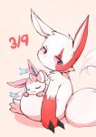  ambiguous_gender eeveelution nintendo nobusuke pok&eacute;mon pok&eacute;mon_(species) sylveon video_games zangoose zangoose_day 